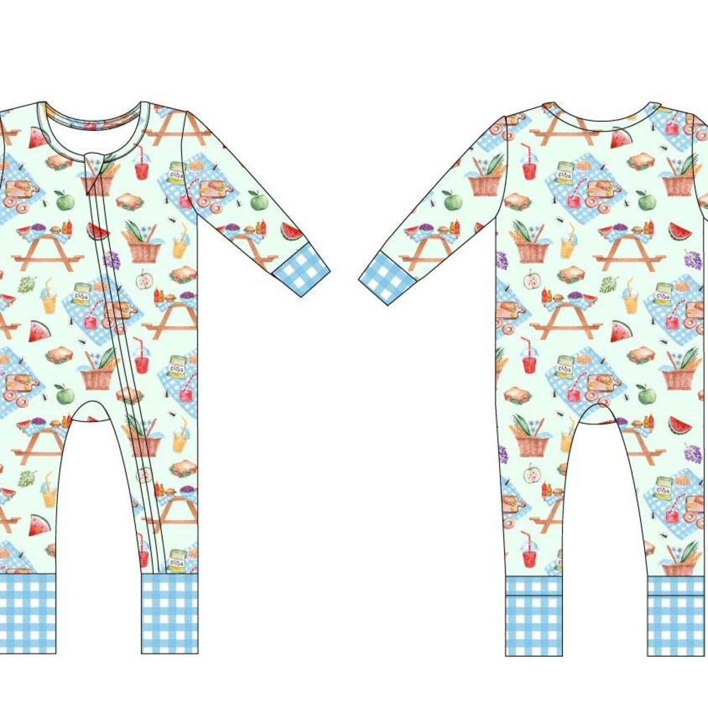 mamalulu picnic party zippie romper